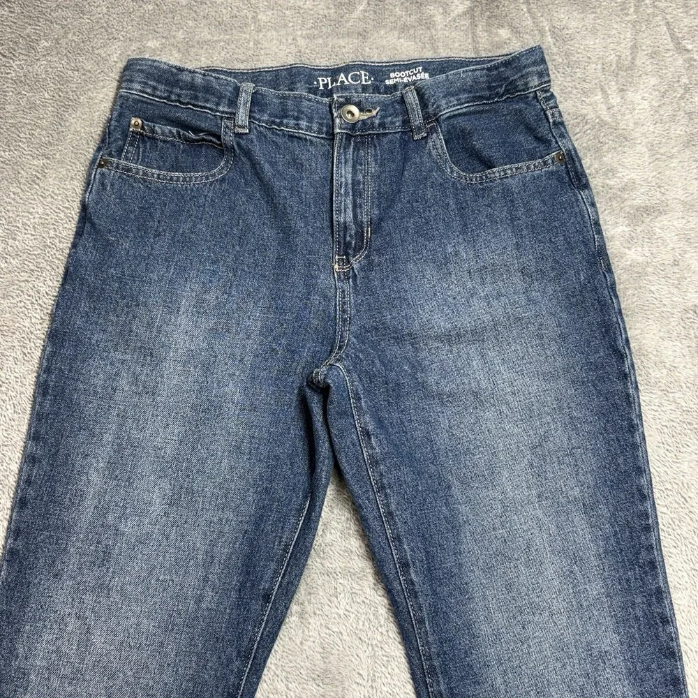 The Children's Place Girls Bootcut Jeans Size‎ 14 Regular Wash Blue Denim